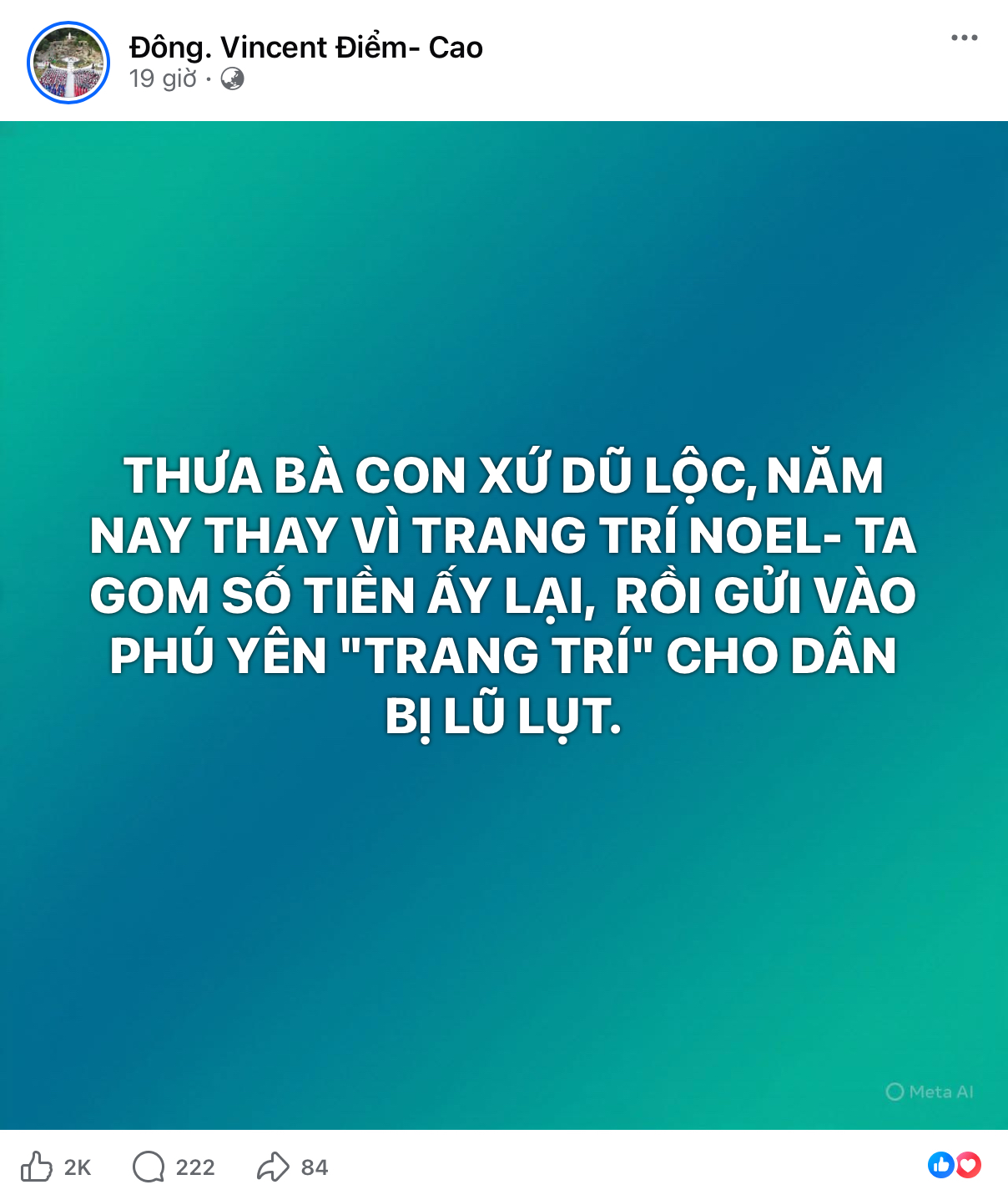 Thêm một giáo xứ quyết định dừng trang trí Noel để hướng tới bà con vùng lũ