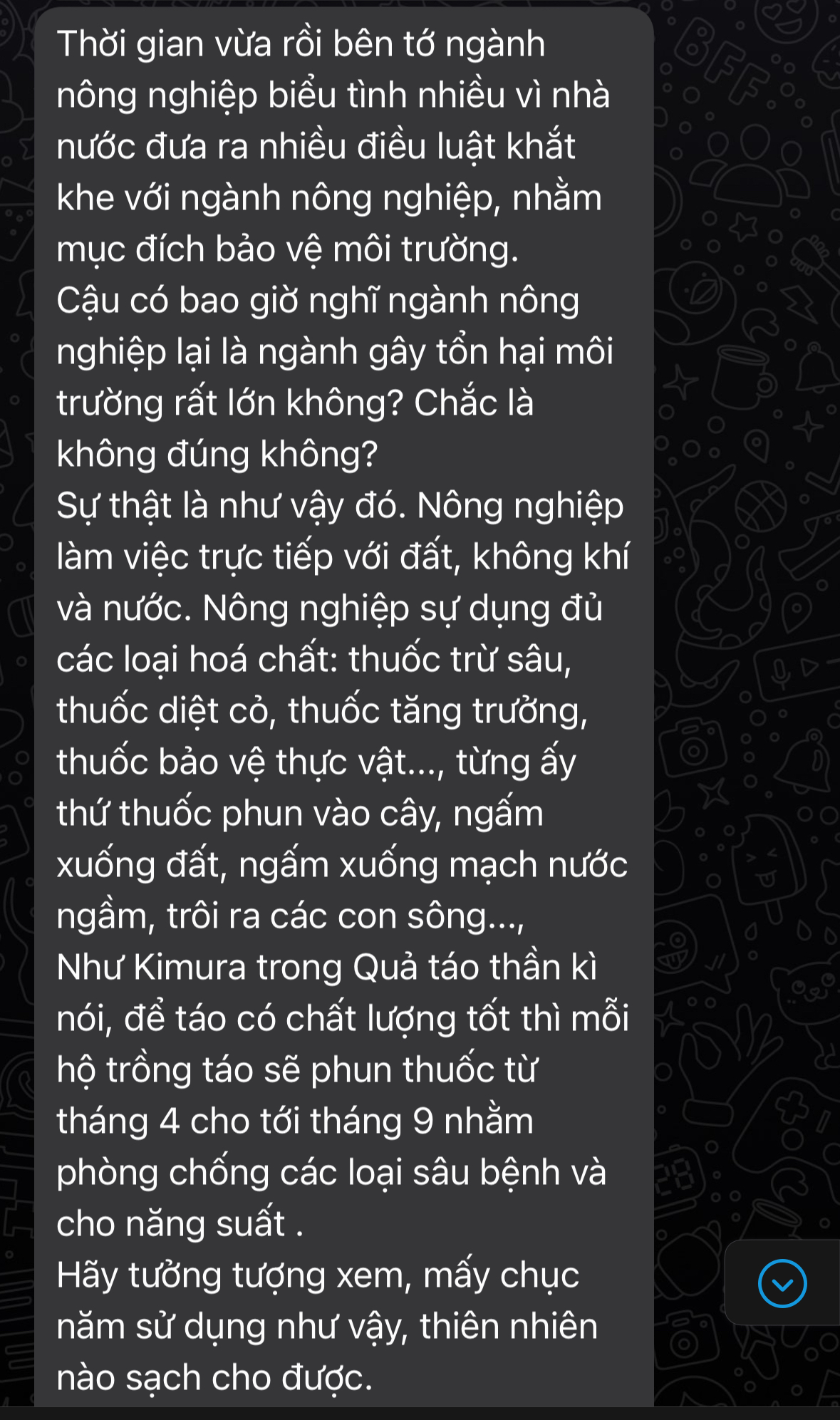 Một chia sẻ về cảm nhận môi trường sống!