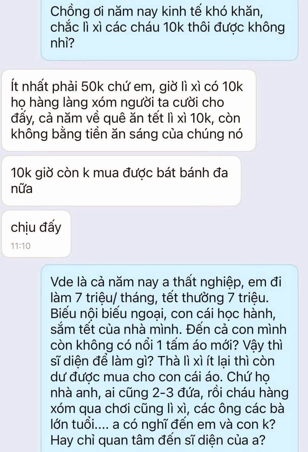 Chuyện lì xì 10k hay 50k