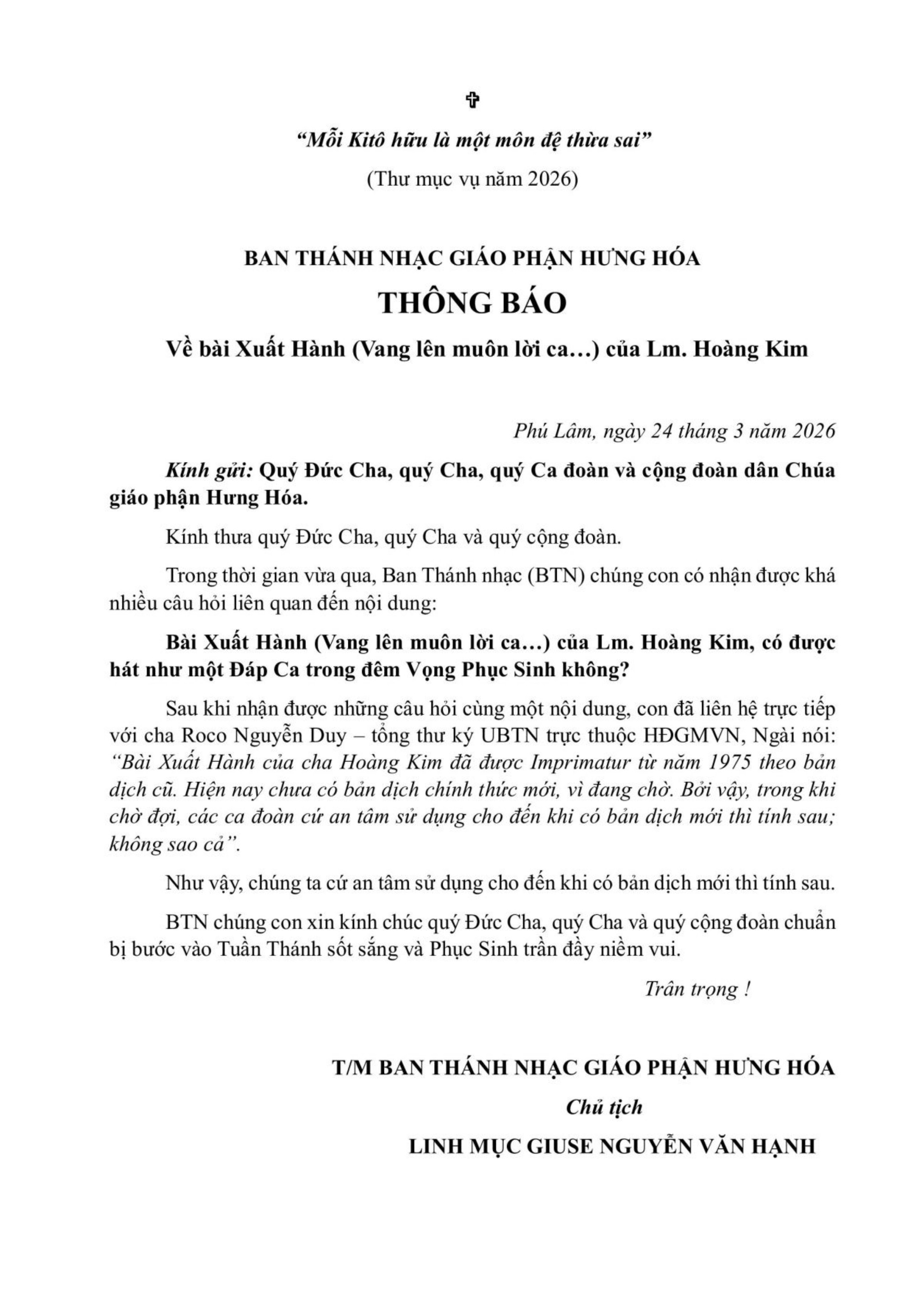 phailamgi_Giáo phận Hưng Hóa Các ca đoàn có thể tiếp tục hát đáp ca bài Xuất Hành của linh mục...jpg