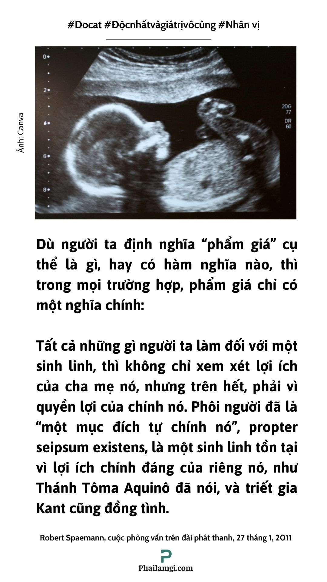 Phẩm giá của một sinh linh