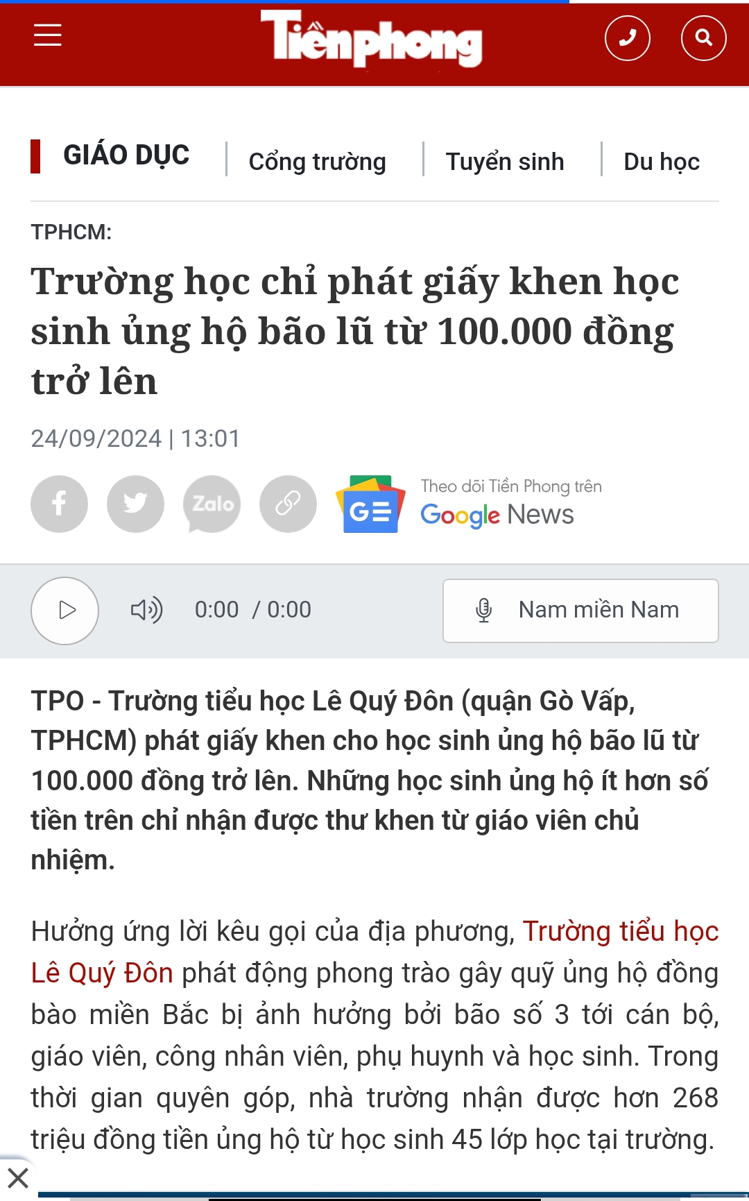 Hết xếp hạng học sinh theo số tiền ủng hộ, lại tới chỉ phát giấy khen cho hs đóng góp