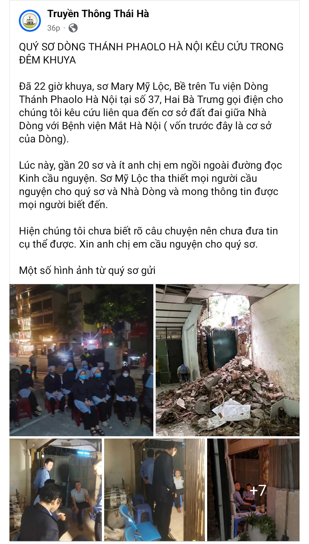 Xin cầu nguyện cho các sơ dòng Thánh Phaolo Hà Nội.