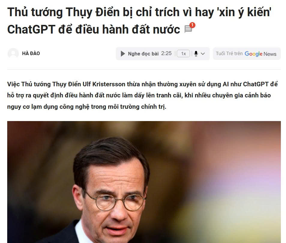 Đến thủ tướng còn dùng ChatGPT mà