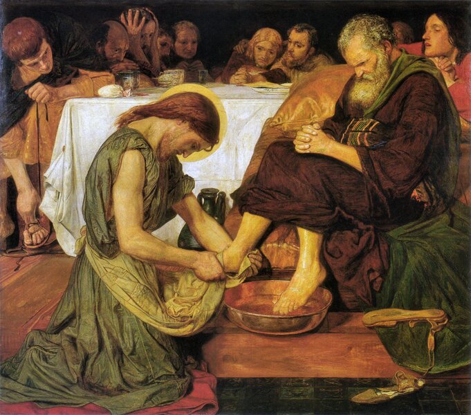 Pirtle Holy Week Art Brown_Jesus Washes Peters Feet.jpg